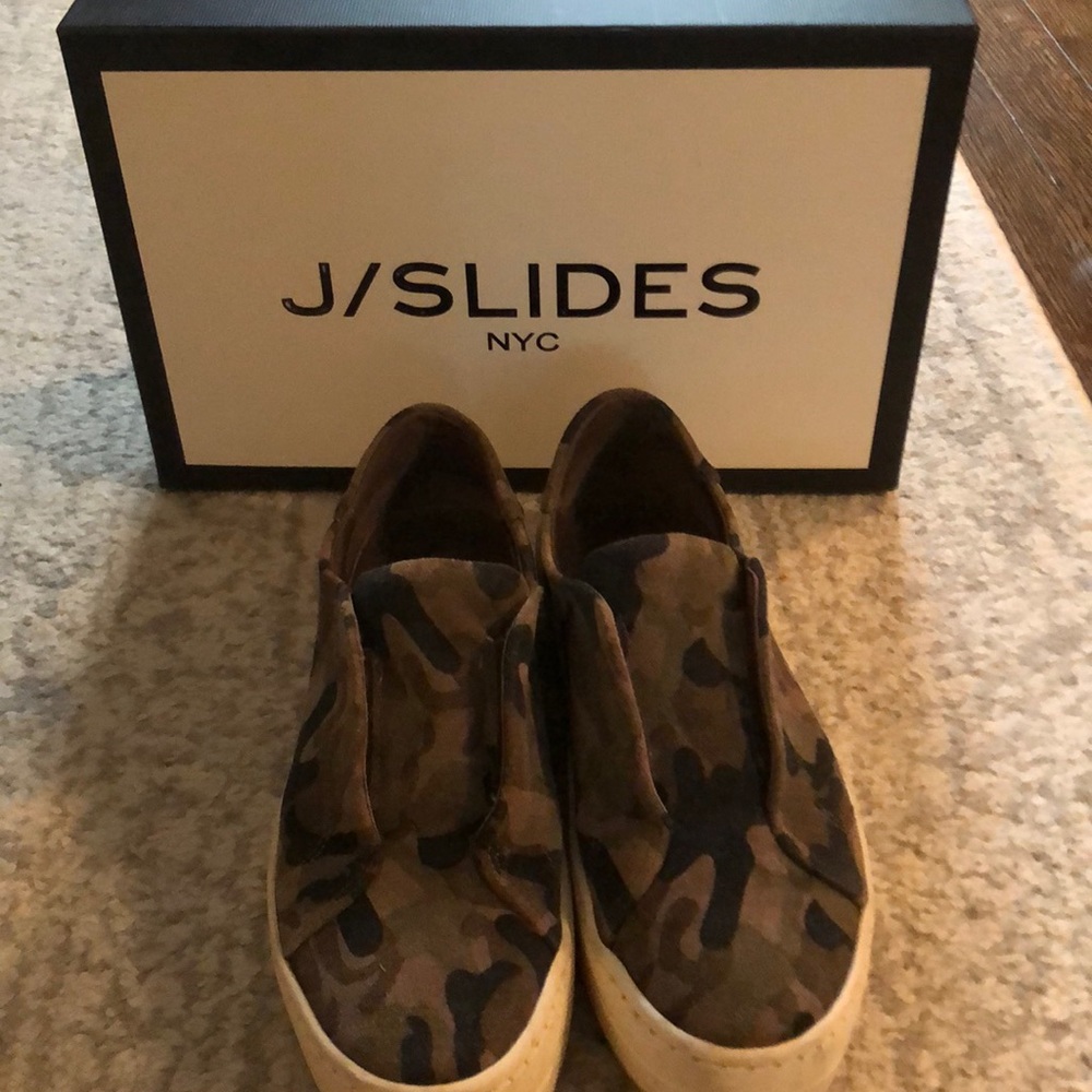 j Slides green suede camo sneakers